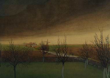 Stormy Landscape with Windmill