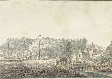 Canal scene with boats and buildings