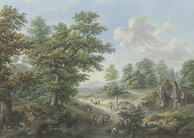 Pastoral Landscape with Figures and Ruins