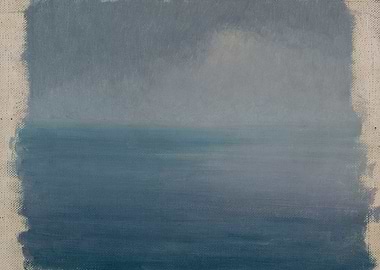 Misty Ocean Horizon Painting