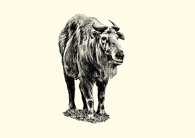 Takin Animal Illustration
