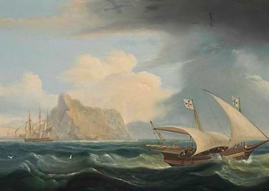 Ships sailing near Gibraltar