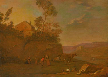 Pastoral Landscape with Figures and Animals