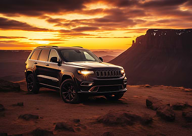 Jeep Grand Cherokee at Sunset