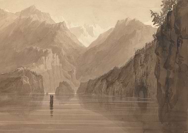 Mountain Lake Landscape Painting