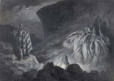 Fantasy Scene with Figures and Landscape