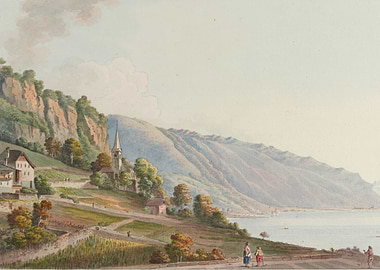 Village on a Lakeside Hillside