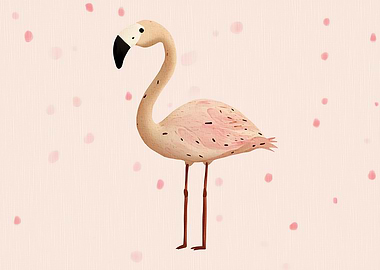 Cute Flamingo with Pink Petals
