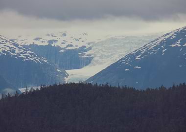 Glacier in a Mountain Valley