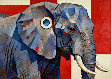 Geometric Elephant Painting