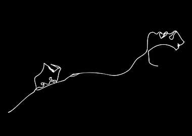 Minimalist Line Art of Two Faces