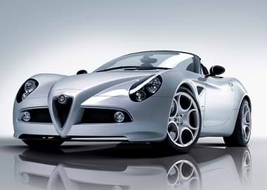 Silver Alfa Romeo 8C Spider