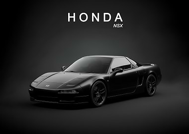 Black Honda NSX Sports Car poster