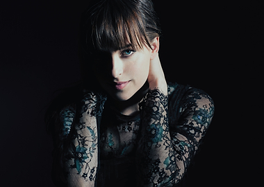 Dakota Johnson in Black Lace Top