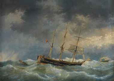 Ship in a Stormy Sea