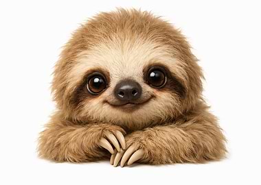 Cute Baby Sloth Peeking Over Edge