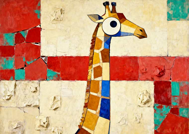 Abstract Giraffe Painting
