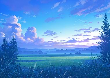 Anime Landscape at Dusk
