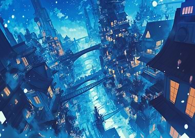 Futuristic Cityscape at Night