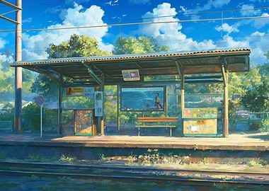 Anime Train Station Platform