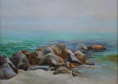 Seascape with Rocks and Water