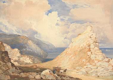 Coastal Landscape with Carriage