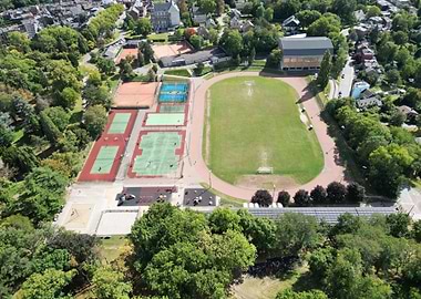 Aerial view of sports complex