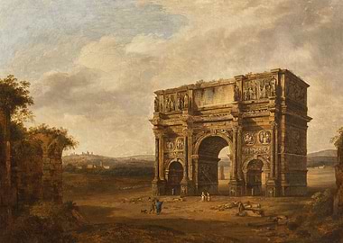 Ancient Roman Arch in a Landscape