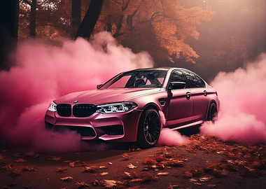 Pink BMW M5 in Smoke