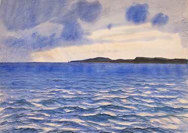 Ocean and Coastline Under Cloudy Sky