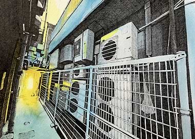 Alleyway with Air Conditioners