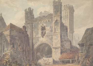 Ruined Gothic Architecture with Tower