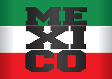 Mexico Flag Text Art