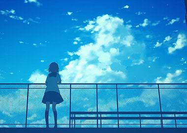 Girl looking at the sky