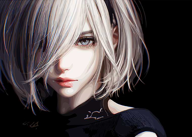 Anime Girl with White Hair