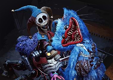 Horror Jester and Blue Monster