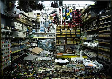 Electronics Components Store Interior in Akihabara (Tokyo)
