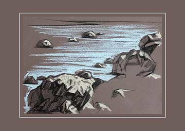 Rocky Shoreline Sketch
