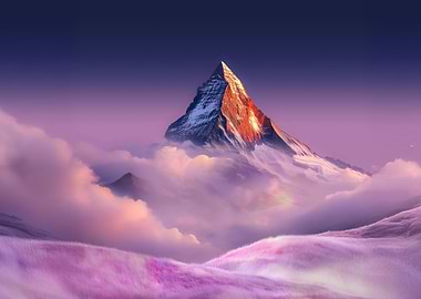 Majestic Mountain Peak at Sunrise