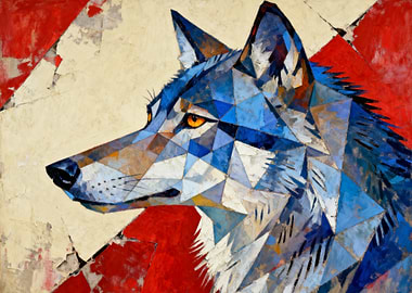 Geometric Wolf Portrait