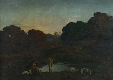 Pastoral Scene with Figures and Sheep
