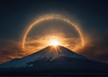 Mount Fuji Sunrise Halo