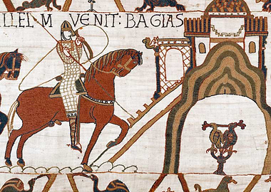 Wiliiam Rides to Bayeux - Bayeux Tapestry Scene 22
