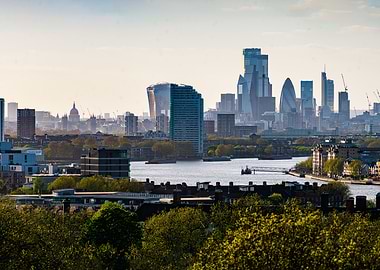 London Skyline Over the Thames River