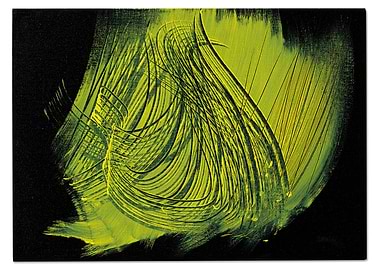 Abstract Yellow and Black Brushstrokes
