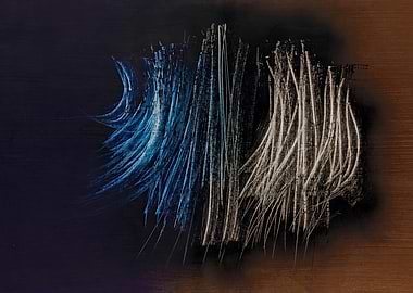 Abstract Brushstrokes of Blue and White