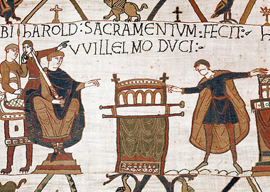 Harold Swears an Oath to William Bayeux Tapestry Scene 23