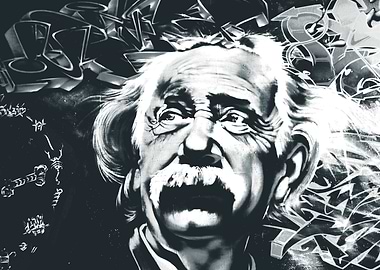 Albert Einstein Graffiti Art