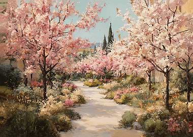 Spring Blossom Garden Path