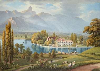 Idyllic Lakeside Estate with Mountains